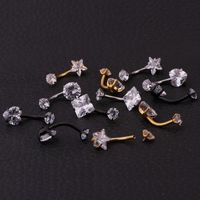 Fashion Star Stainless Steel Artificial Gemstones Belly Ring main image 5