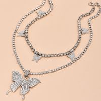 Fashion Big Butterfly Full Diamond Necklace main image 3