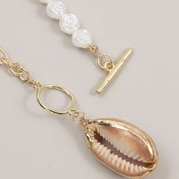 Fashion Natural Shell Pearl Pendant Creative Asymmetrical Women's Necklace main image 5