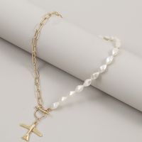 Mode Asymmetrische Flugzeug Perle Perlen Anhänger Frauen Halskette main image 1