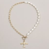 Fashion Asymmetrical Airplane Pearl  Beaded Pendant Women's Necklace main image 4