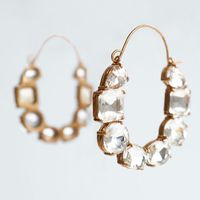 Exaggerated Geometric Rhinestone Creative Compound Earrings Wholesale main image 5