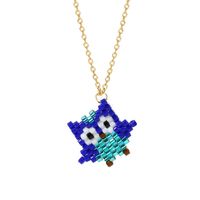 Fashion Hand-woven Owl  Rice Bead Animal Pendant Women's Necklace main image 6