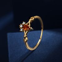Korea Simple Ruby Ring Gold-plated Micro-inlaid  Ring Wholesale main image 1