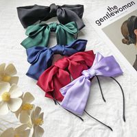 Bowknot Clip Kopfschmuck Satin Girl Haarnadel Retro Haarband Großhandel main image 2