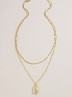 Fashion Double-layer Gold Coin Pendant Women's Necklace Wholesale main image 2