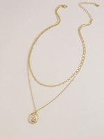 Fashion Double-layer Gold Coin Pendant Women's Necklace Wholesale main image 3