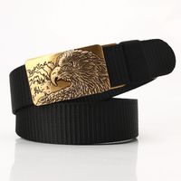 Fashion Tank Pattern Nylon Belt Toothless Eagle Head Alloy Buckle Sports Pants Belt sku image 1