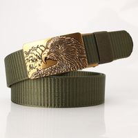 Fashion Tank Pattern Nylon Belt Toothless Eagle Head Alloy Buckle Sports Pants Belt sku image 7