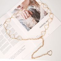 Fashion Love Waist Chain  Hollow Peach Heart All-match  Dress Decorative Belt Wholesale sku image 1