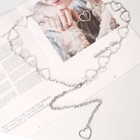 Fashion Love Waist Chain  Hollow Peach Heart All-match  Dress Decorative Belt Wholesale sku image 2