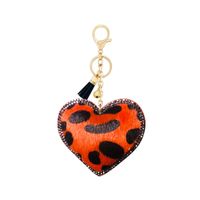 Korean Velvet Leopard Love Type Diamond Small Gift Keychain Pendant Bell Tassel Accessories Car Luggage Ornaments sku image 3