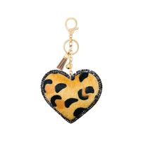 Korean Velvet Leopard Love Type Diamond Small Gift Keychain Pendant Bell Tassel Accessories Car Luggage Ornaments sku image 4