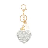 Gifts New Diamond Velvet Alloy Keychain Pendant Peach Heart Bear Christmas Accessories sku image 16