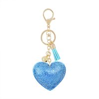Gifts New Diamond Velvet Alloy Keychain Pendant Peach Heart Bear Christmas Accessories sku image 18