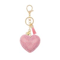 Gifts New Diamond Velvet Alloy Keychain Pendant Peach Heart Bear Christmas Accessories sku image 19