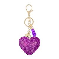 Gifts New Diamond Velvet Alloy Keychain Pendant Peach Heart Bear Christmas Accessories sku image 21
