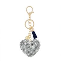 Gifts New Diamond Velvet Alloy Keychain Pendant Peach Heart Bear Christmas Accessories sku image 22