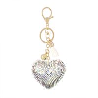 Gifts New Diamond Velvet Alloy Keychain Pendant Peach Heart Bear Christmas Accessories sku image 23