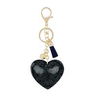 Gifts New Diamond Velvet Alloy Keychain Pendant Peach Heart Bear Christmas Accessories sku image 24