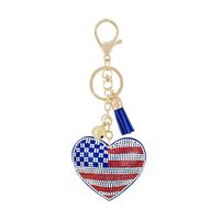 Gifts New Diamond Velvet Alloy Keychain Pendant Peach Heart Bear Christmas Accessories sku image 27