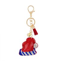 Gifts New Diamond Velvet Alloy Keychain Pendant Peach Heart Bear Christmas Accessories sku image 11