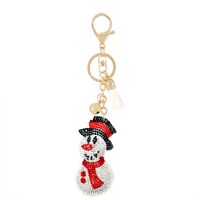 Gifts New Diamond Velvet Alloy Keychain Pendant Peach Heart Bear Christmas Accessories sku image 12