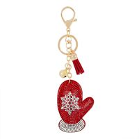 Gifts New Diamond Velvet Alloy Keychain Pendant Peach Heart Bear Christmas Accessories sku image 13