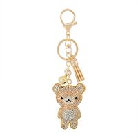 Gifts New Diamond Velvet Alloy Keychain Pendant Peach Heart Bear Christmas Accessories sku image 29