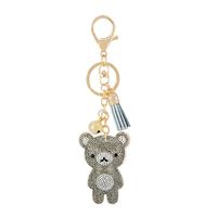 Gifts New Diamond Velvet Alloy Keychain Pendant Peach Heart Bear Christmas Accessories sku image 33
