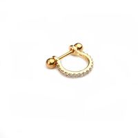 Ear Cartilage Rings & Studs Fashion U Shape Copper Diamond sku image 7