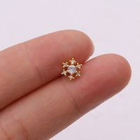 Ear Cartilage Rings & Studs Snowflake Copper Inlaid Shell sku image 24