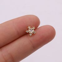 Ear Cartilage Rings & Studs Snowflake Copper Inlaid Shell sku image 22