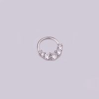 Hot Sale Zircon Nose Ring Micro-inlaid Round Nasal Septum Ear Bone  Wholesale sku image 3