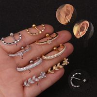 Ear Cartilage Rings & Studs Novelty Geometric Copper Zircon sku image 2