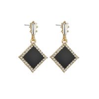 925 Silver Needle Geometric Zircon Round Diamond Earrings sku image 1