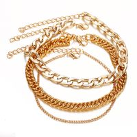 Creative Retro Simple Multi-layer Personality Punk Metal Chain Anklet Wholesale sku image 1