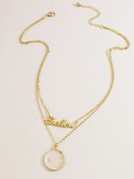 Fashion Double-layer Letter Planet Pendant Women's Necklace Wholesale sku image 1
