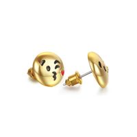 Alloy Oil Dripping Fashion Smile Emoji Dogs Ladybugs Earrings Nihaojewelry sku image 3