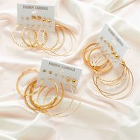 Vente Chaude Créative 6 Paires De Boucles D&#39;oreilles Simples Grand Cercle Mis En Gros main image 3