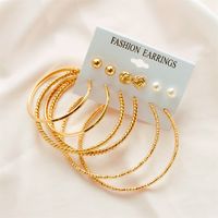 Vente Chaude Créative 6 Paires De Boucles D&#39;oreilles Simples Grand Cercle Mis En Gros main image 5