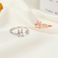 Korea Cute Bunny Sweet Girl Heart Flower Finger Ring Wholesale main image 3