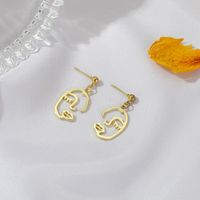 Koreanische Minimalistische Abstrakte Gesichtslinie Ohrringe Großhandel Nihaojewelry main image 3