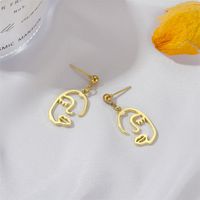 Korean Minimalist Abstract Face Line Earrings Wholesale Nihaojewelry main image 5