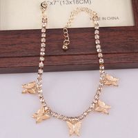Creative Rhinestone Small Butterfly Anklet  Tassel Foot Decoration Wholesale main image 4
