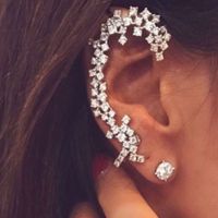 New Style Super Flash Crystal Earring Simple Full Diamond Ear Clip Hot Selling Earring Wholesale main image 2