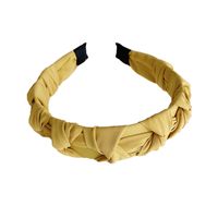 Korean Knotted Woven Fashion Folds Solid Color Wide-brimmed Cute Non-slip Headband  Wholesale main image 6