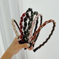 Koreanische Perle Strass Gewebt Dünnkantige Einfache Welle Stirnband Großhandel main image 1