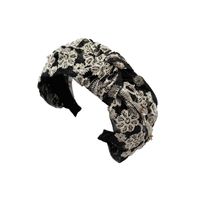 Korea Lace Diamond Simple Knotted Wide-brimmed Headband  Wholesale main image 6
