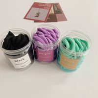 Korean Simple Gradient Boxed Plush Towel Circle Box Of Seamless Hair Ring Set   Wholesale main image 2